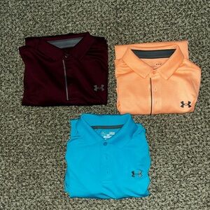 Under Armour Polo Bundle - Maroon, Peach, Sky Blue